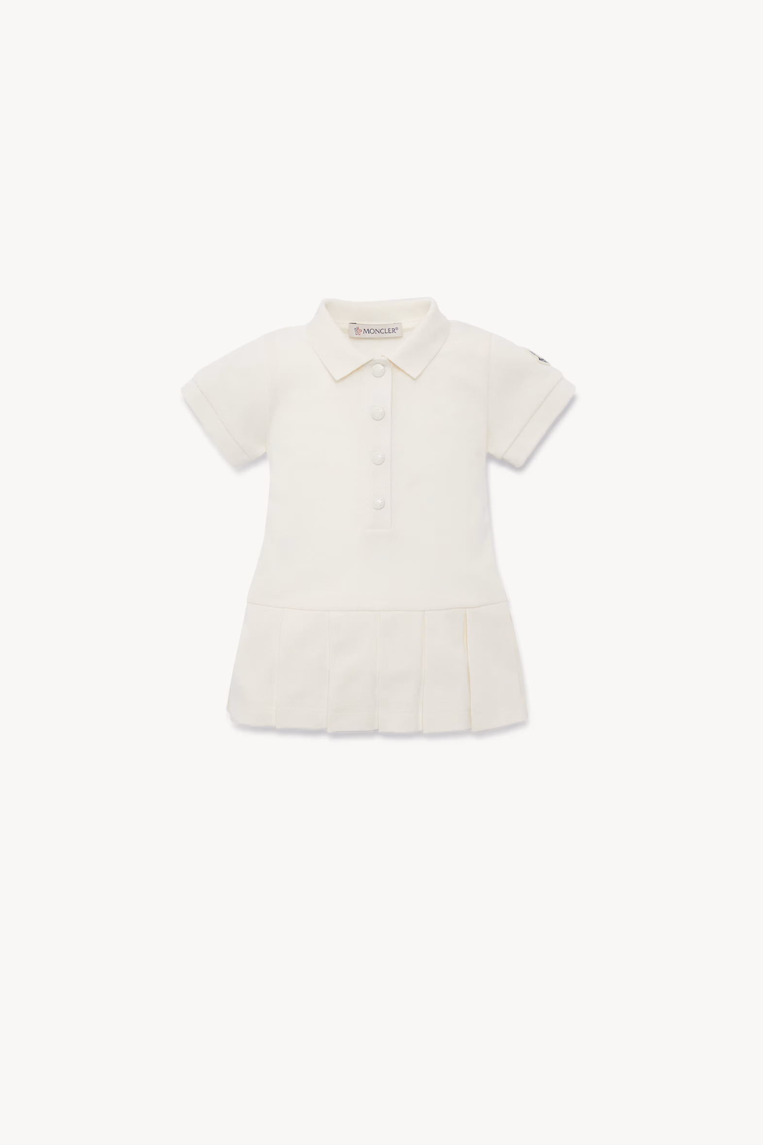 Vestido polo de piqué de algodón Niña Blanco Moncler